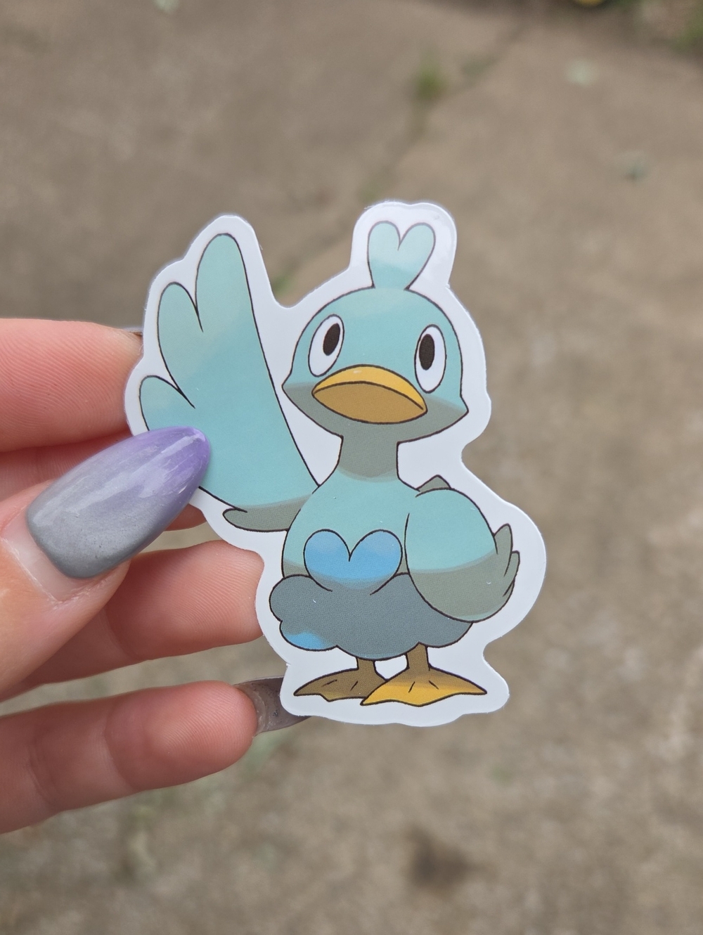 Pokemon Mint Duckling Sticker - Teal and Yellow